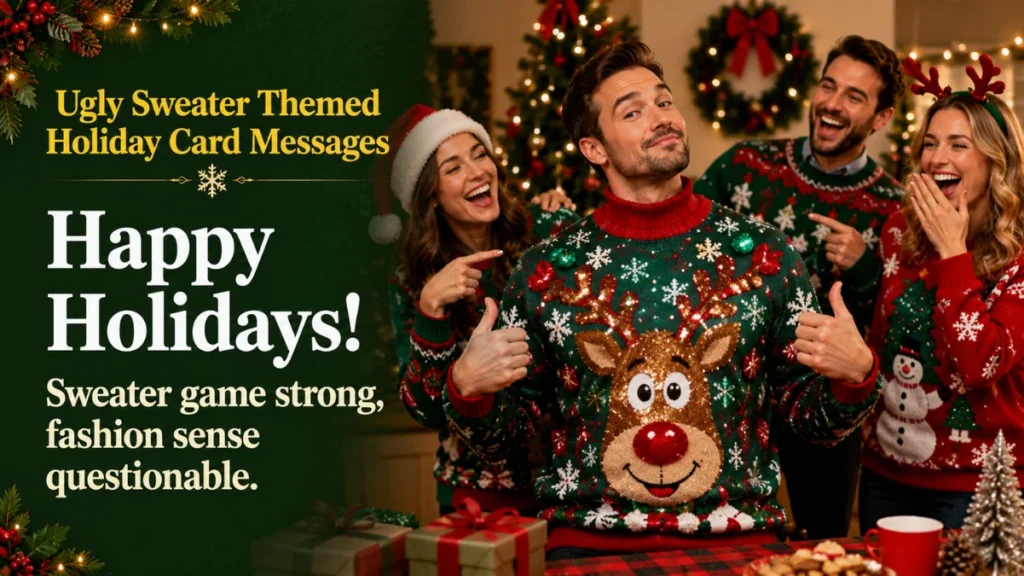 ugly-sweater-themed-holiday-card-messages