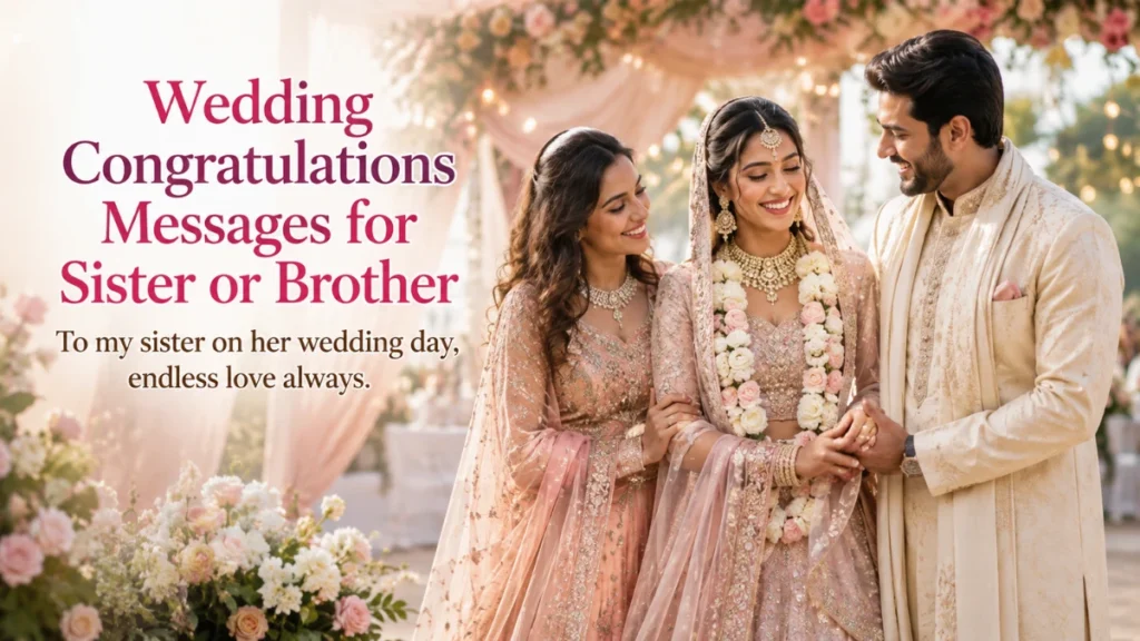Wedding Congratulations Messages for Sister or Brother